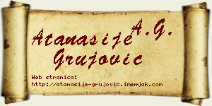 Atanasije Grujović vizit kartica
